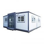 Metal Bridge Prefabricated Tiny Home 13x19ft, Mobile Expandable Prefab House for Office, Guard House, Shop, Villa, Warehouse, Workshop (with Restroom)