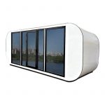 Metal Bridge Prefab House Tiny Office Apple Cabin 20ft, Exquisitely Designed Modern Pod House for Live & Work