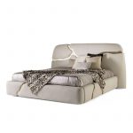 Metal Bridge Gold Beige Italian Luxury King Size Bed - Double Bed for Master Bedroom.